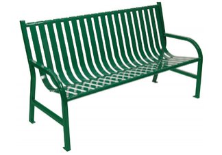 Oakley Slatted Steel Park Bench