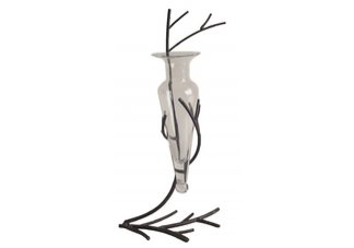 Amphora Vase on Twig Stand - Clear