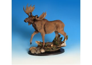 14" T Moose on Wood Base