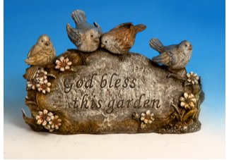 Bless This Garden Birds Stone