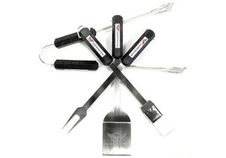 Corvette 4 Piece BBQ Grilling Utensil Set