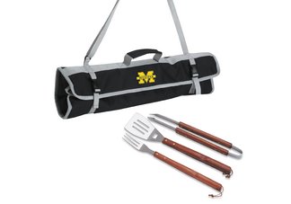 Michigan Wolverines 3 Piece BBQ Tool Set
