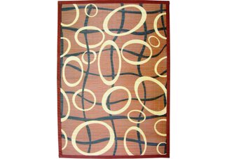 Rings and Nets bamboo area rug 4 x 6
