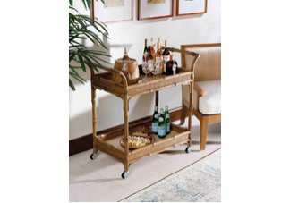Bamboo Tray Serving Cart