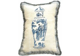 needlepoint oriental ladies pillow