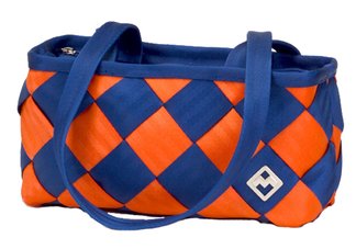 Maggie Bags Orange/Royal Blue Small Seatbelt Tote