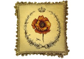Pansie and Garland Needlepoint Pillow