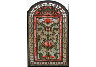 Regency Floral Design Window Panel
