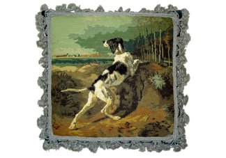 Pointer Needlepoint Pillow