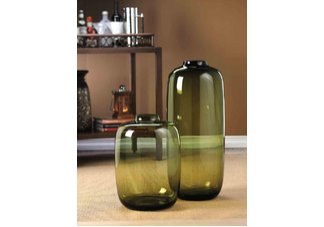 Large Olive Glass Vase