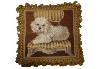 Poodle Needlepoint Pillow