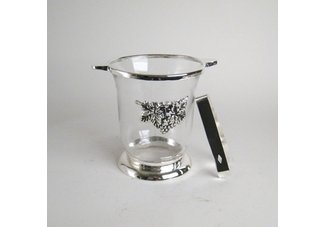 Ice Bucket w/Silverplated Tongs