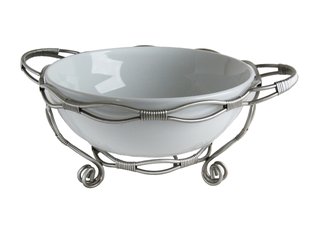 Ceramic Serving Bowl on Metal Tie-up Stand