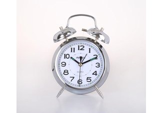 4 Chrome Double-bell Table Alarm Clock