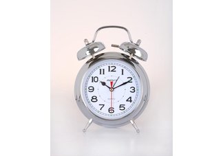 6 Chrome Double-bell Table Alarm Clock