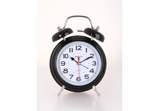 6 Black Double-bell Table Alarm Clock