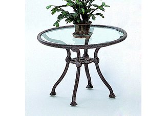 25in Round Cast Aluminum Occasional Table