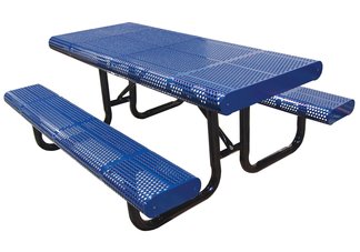 picnic table, picnic tables, perforated picnic table, radial edge table