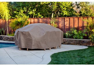 Rectangle Patio Table & Chair Set Cover including "Duck Dome" feature