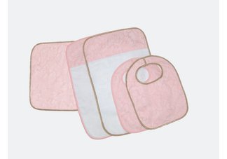 Ruffled Throne Burp Cloth, Bib, Changing Pad Set