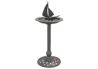 Copper Rust Sailboat Sundial/Birdbath