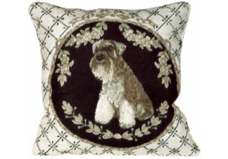 Schnauzer Needlepoint Pillow