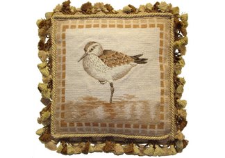 Sea Bird Needlepoint Pillow