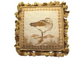 Sea Bird Needlepoint Pillow