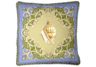 Sea Shell Needlepoint Pillow