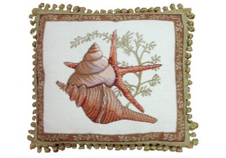 Sea Shells Needlepoint Pillow