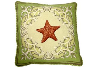 Starfish Needlepoint Pillow