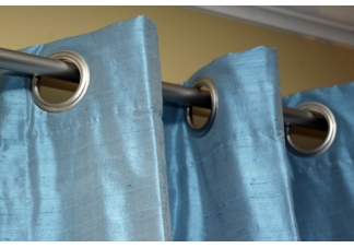 Silk Grommet Drapes Detail