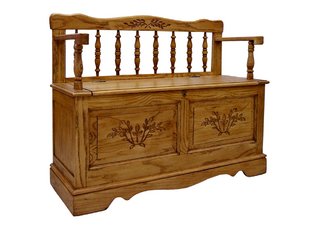 Solid Oak Storage Bench