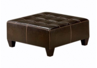 Square Leather Ottoman