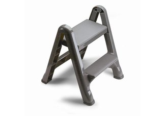 mops, brooms, brushes, cleaning supplies, step ladder, step stool