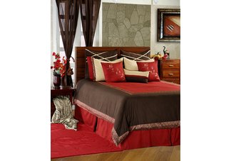 Stunning Crimson and Chocolate Duvet Set