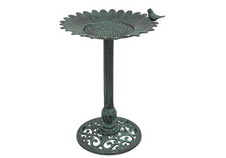 Verdigris Sunflower Birdbath