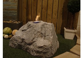SunJel Burning Boulder Yard Size - Greystone