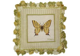 Swallowtail Butterfly Needlepoint Pillow