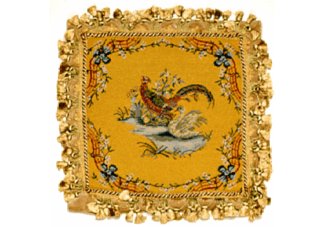 Swan and Pheasant Needlepoint Pillow