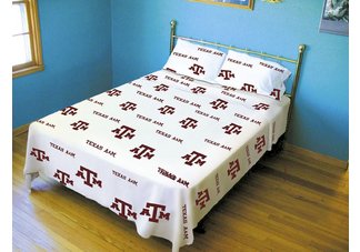 Texas A&amp;M Sheet Set Full White