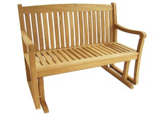 teak glider bench