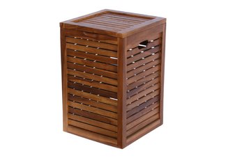 teak laundry basket, teak hamper, teak box