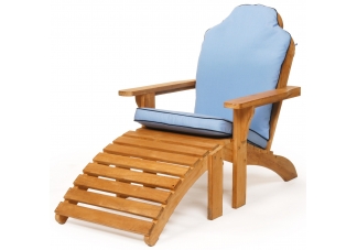 Teak Adirondack Chair with Ottoman