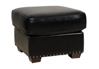 The Bella Black Leather Ottoman