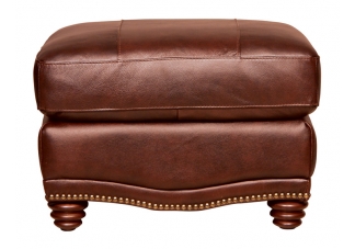 The Kent Brown Italian Leather Ottoman