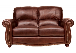 The Kent Brown Italian Leather Loveseat