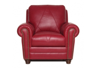 The Weston Cherry Italian Leather Chair