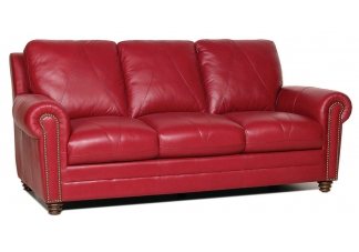 The Weston Cherry Italian Leather Sofa