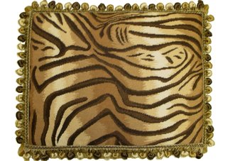 Tiger Print Needlepoint Pillow